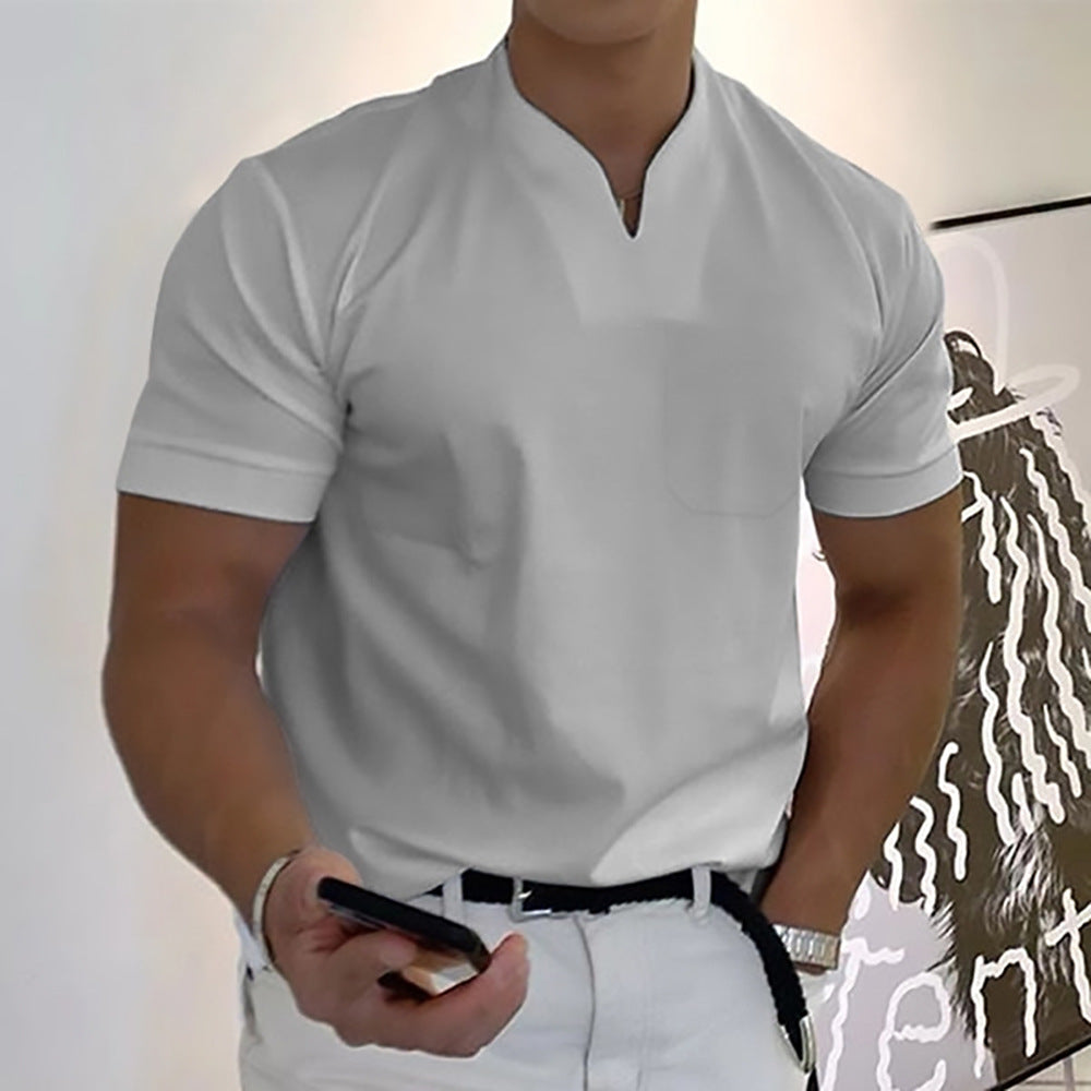 💪👔Tricou polo sport supradimensionat pentru bărbați, confecționat din bumbac elastic