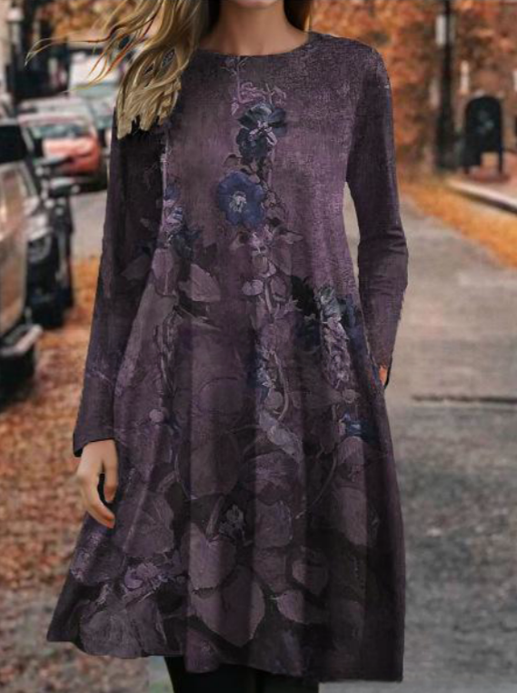 šć40kg-100kgć2025Rochii noi de toamnÄ Či iarnÄ cu mĆ¢neci lungi cu imprimeuri multiple