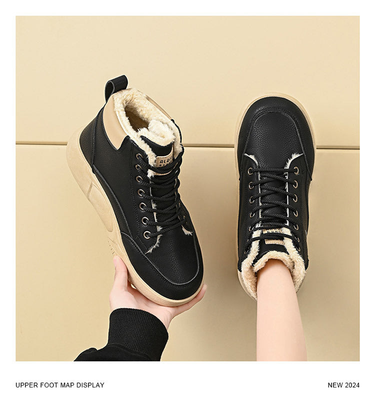 【35-40】Iarnă fleece versatilă cu talpă groasă pantofi cald din bumbac cizme de zăpadă 3825685