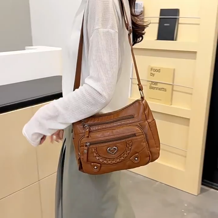 💐 Reducere de 50%! 🎁 Geantă de umăr din PU moale pentru femei – Mai multe buzunare pentru o organizare perfectă 👜🔑