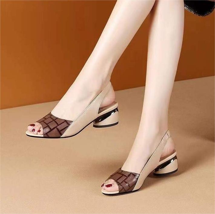 【35-43】2024 Noua sandale cu toc mediu pentru navetă--3677472