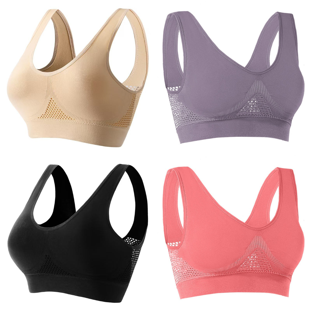 🥰【Pachet de 4】Sutien respirabil și răcoros pentru mărimi mari❤️【40-120KG】