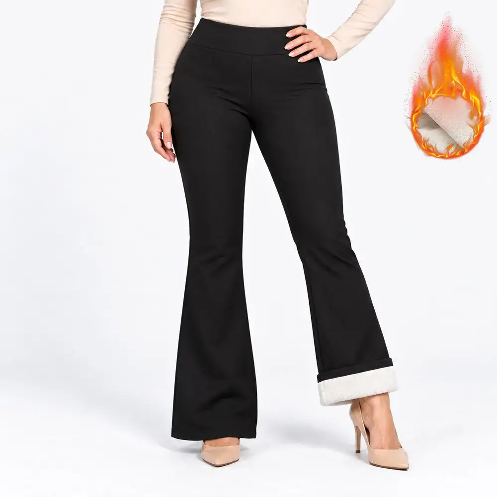 🔥 Pantalonii tăi cu croială dreaptă și căptușeală din blană de miel – călduroși și stilați, toate într-unul singur!