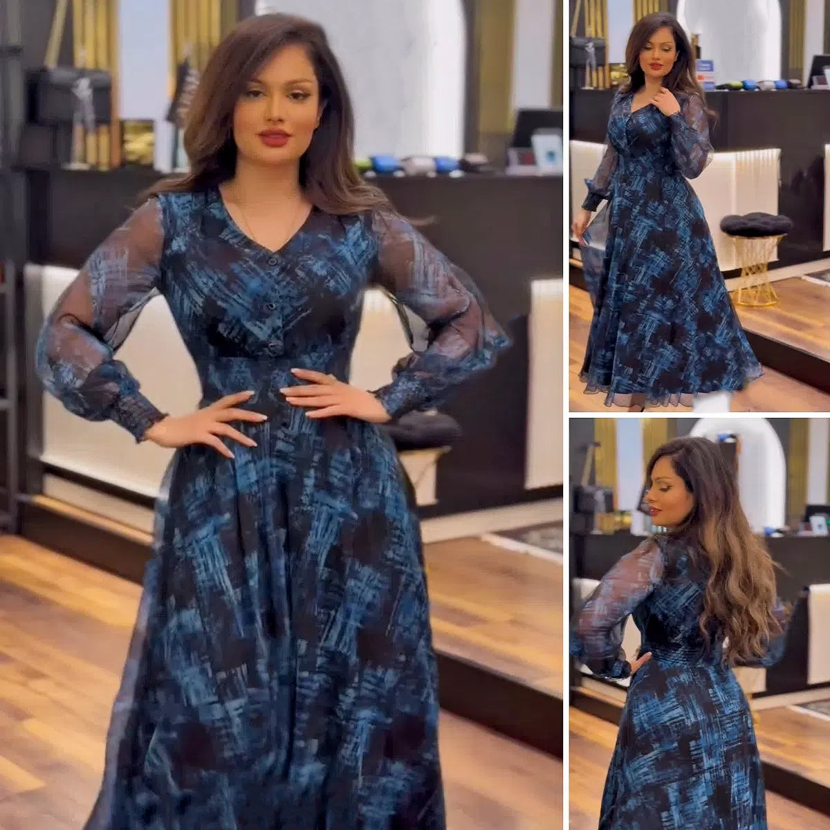 【S-5XL】2025 primăvară nouă rochie de sifon de înaltă calitate, elegant și temperament