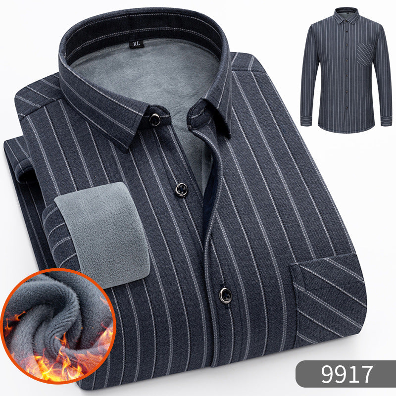 🔥👔【L-8XL】Cămașă office termică cu mânecă lungă și căptușeală din fleece