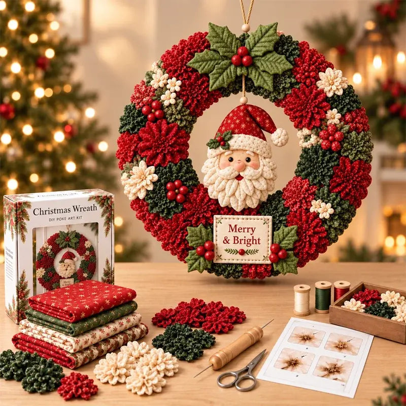 ⏰ ULTIMA ZI! Reducere de 50% ✨ Creează o coroniță de Crăciun pe care vei fi mândru să o expui 🎄❤️ Kit de lucru manual (tehnică 3D de inserare a materialului), cu tutorial și ghid incluse