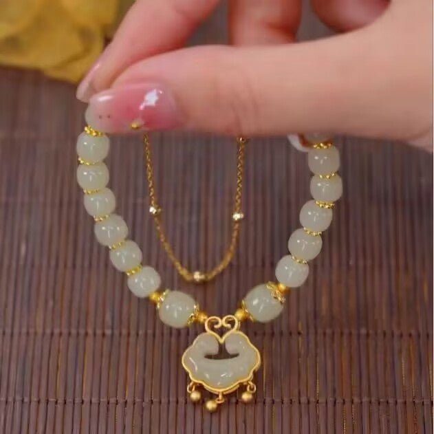 ✨【50% zniżki】Nowa bransoletka z jadeitu Hetian i 14-karatowego złota 3918045