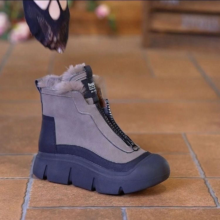 【35-40】Cizme de gleznă din piele naturală antiderapante pentru femei italiene făcute manual-3837567