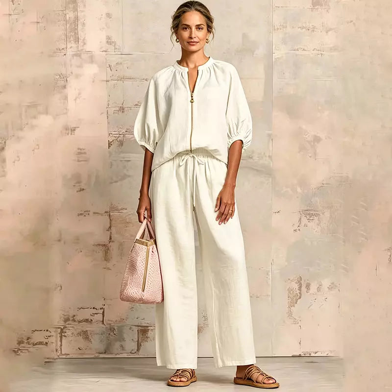 Set Elegant din In și Bumbac – Confort Absolut, Culori Vibrante și Mărimi pentru Orice Siluetă!