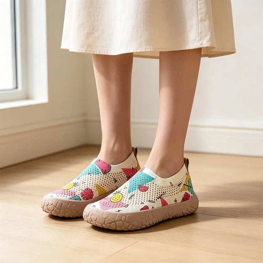 【36-43】Pantofi sport damă din pânză imprimată - ușori, cu talpă moale, pentru zi cu zi - mocasini respirabili, pictați
