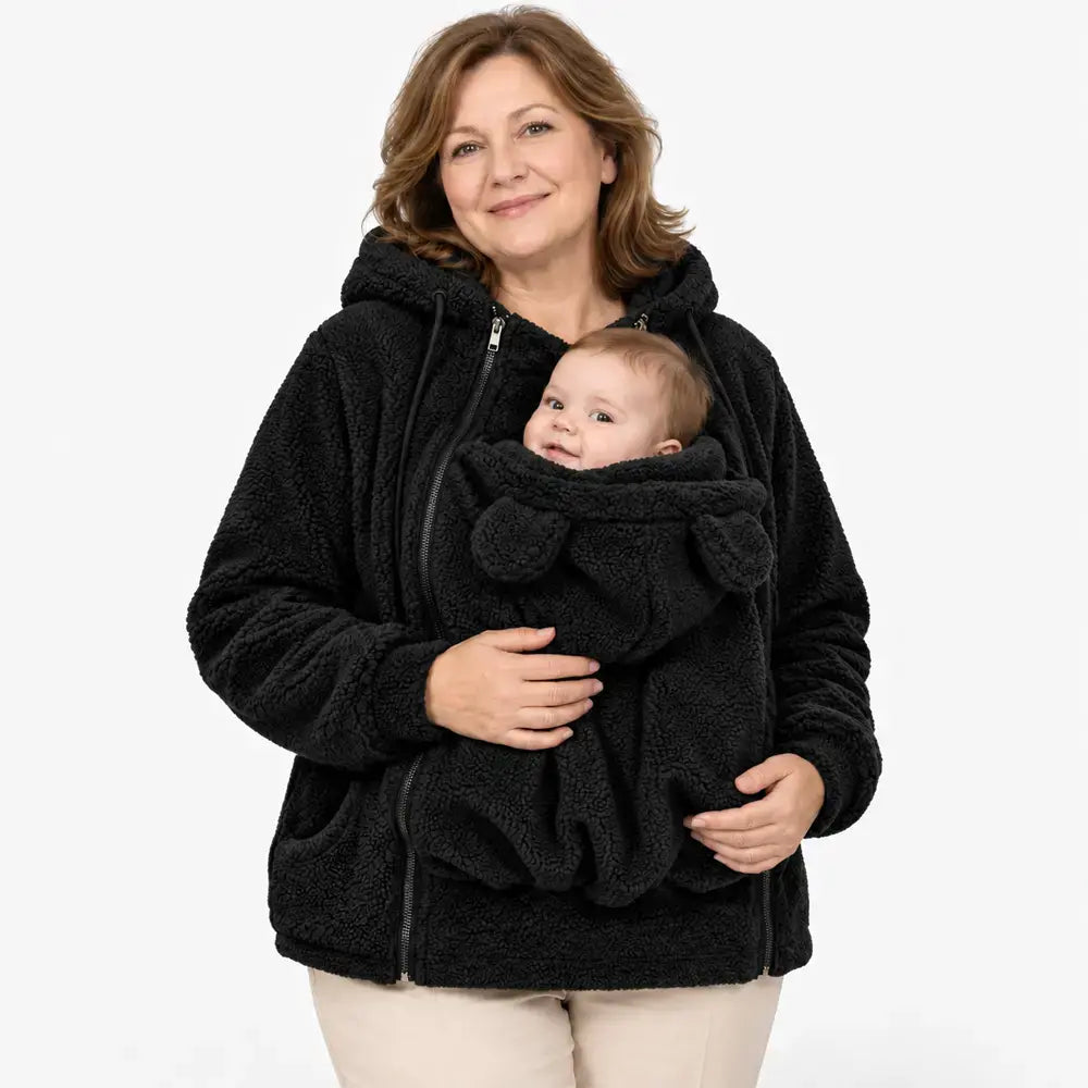 🧸❄️ Jachetă moale din fleece tip „teddy”– ia-ți cu tine bebelușul sau câinele!