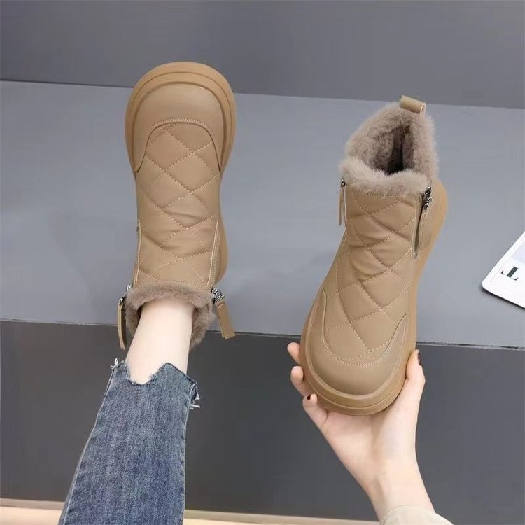 🔥👢【35-41】Stil nou pentru toamnă și iarnă cizme scurte impermeabile, anti-alunecare, calde și la modă, cu talpă moale