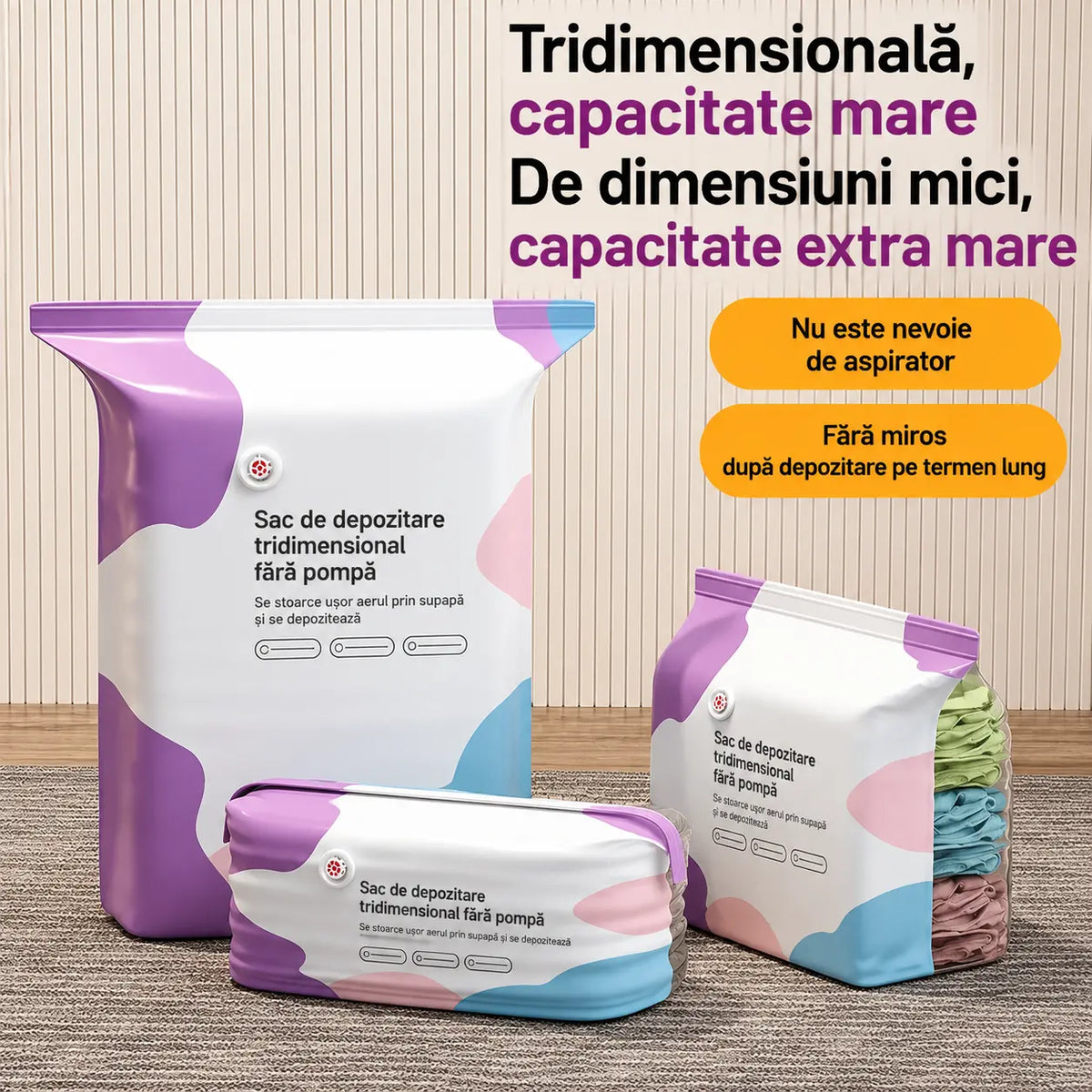 🧳 5 bucăți la doar 159 lei! 💨 Saci de depozitare în vid, încăpători, flexibili și practici: fără pompă, cu închidere etanșă, ideali pentru a economisi spațiu în valiză și acasă! ✈️ 复制