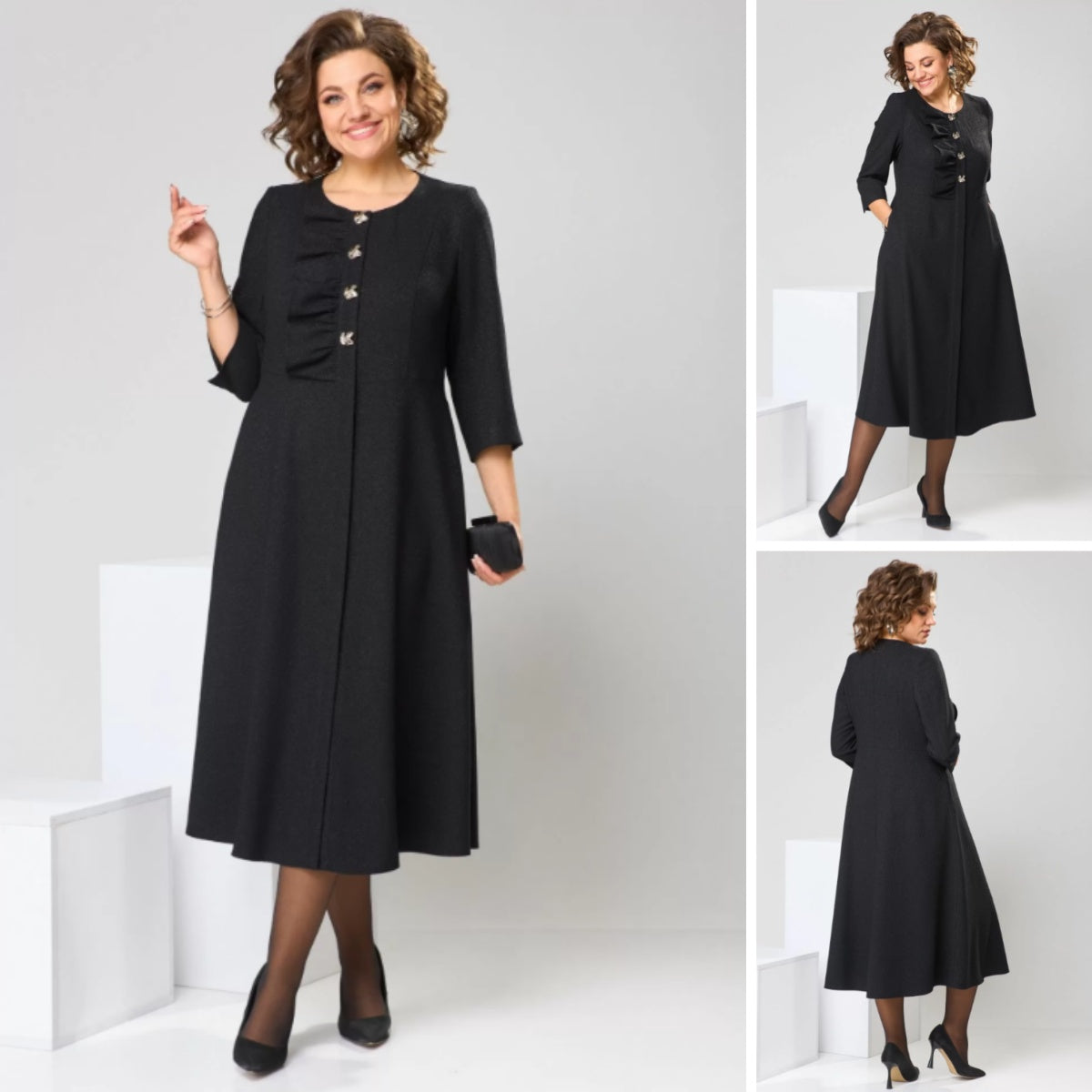 🍁【S-5XL】💞Nový styl elegantních podzimních a zimních šatů vysoké kvality - 3845056
