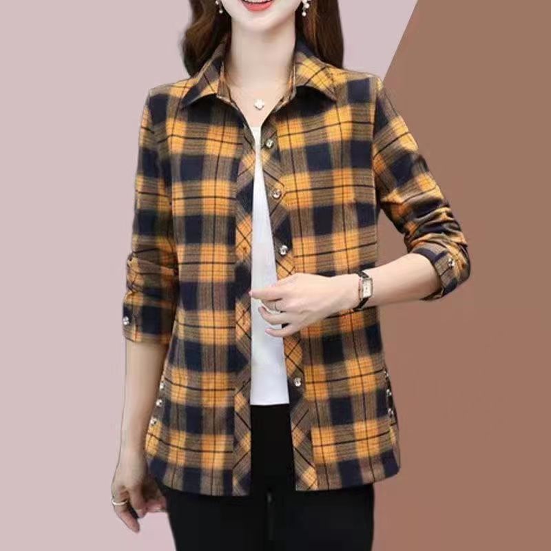 【🎁Cumpără 1, primești 1 gratuit】💕【XL-5XL】【45-90KG】Nouă cămașă în carouri pentru femei, la modă și versatilă, de toamnă