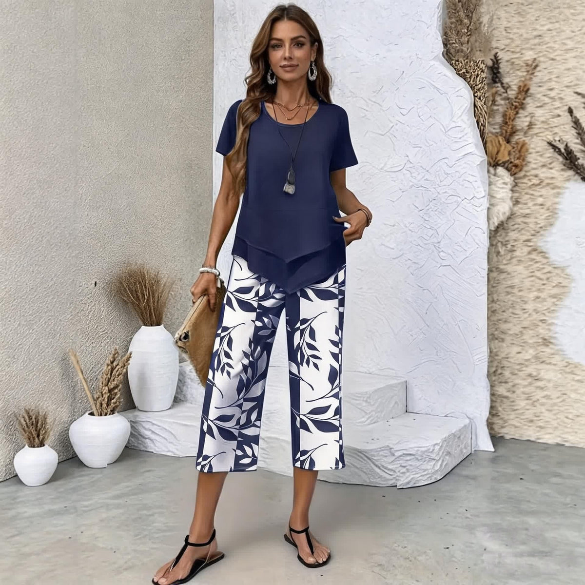 ✨✨【S-5XL】| Set Fresh Breeze din 2 piese | Set de vară multicolor, ușor și elegant