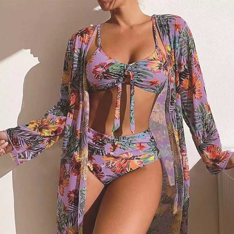 👙☀️【S-2XL】【3dílná sada】3dílné plavky se šálou nový styl 2025