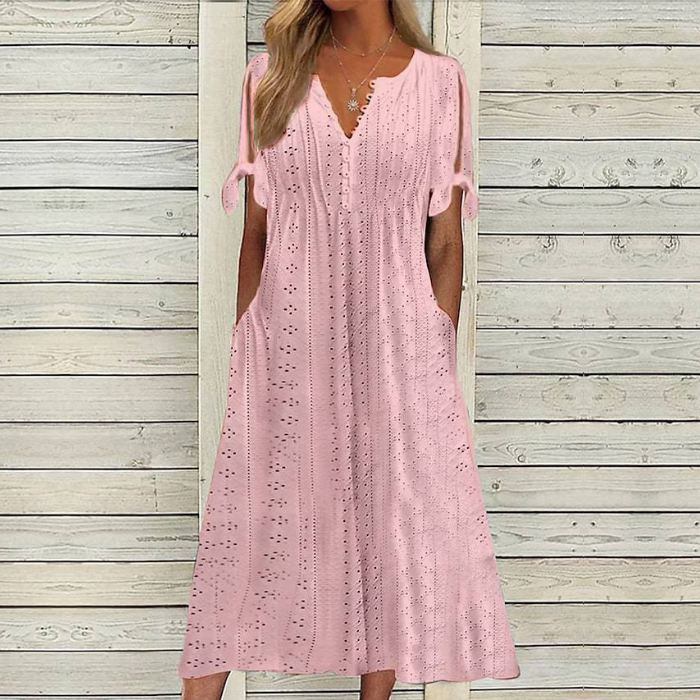 👗【Ofertă limitată】【S-5XL】✨Rochie nouă 2025, simplă și elegantă, de culoare unică