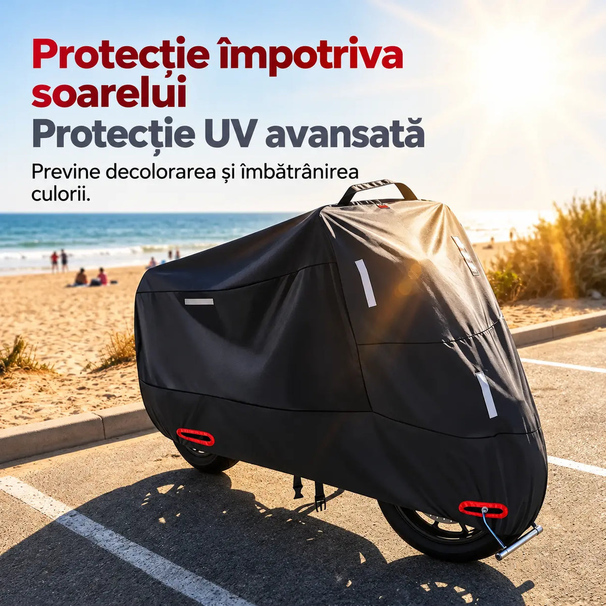 🏍️ Astăzi, reducere de 50%! Husă universală pentru motocicletă | Impermeabilă, rezistentă și cu protecție UV | Potrivită pentru majoritatea motocicletelor | Orificii de securizare și cusături întărite | Ideală pentru exterior 🌧️☀️