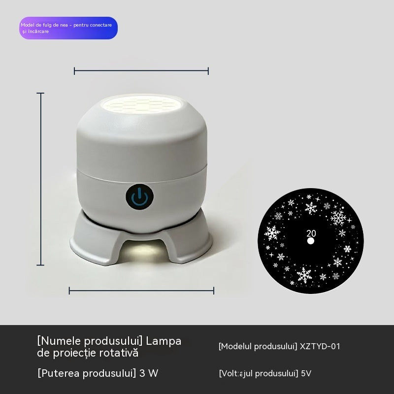 🌈💡Proiector LED rotativ dinamic cu efecte de lumină în șapte culori