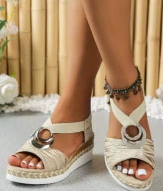 ✨👡【36-43】Sandale de vară moderne cu talpă joasă, mărimi mari, design cu talpă groasă