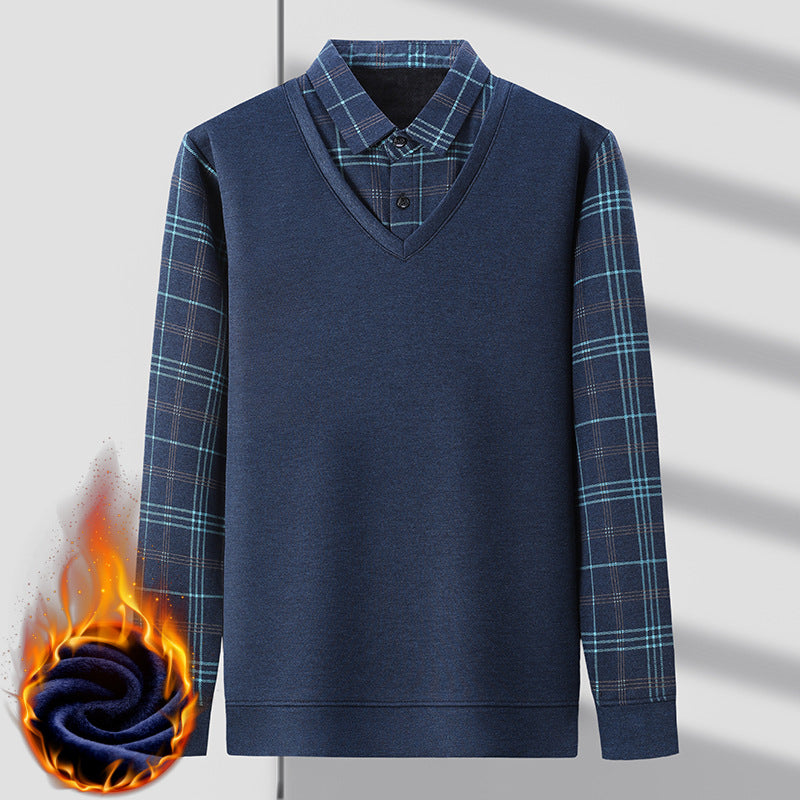 👔🔥【Oferta cu reducere de 50% limitată la timp】🔥【M-4XL】Cămașă falsă pentru bărbați, din două piese, din lână 3846511