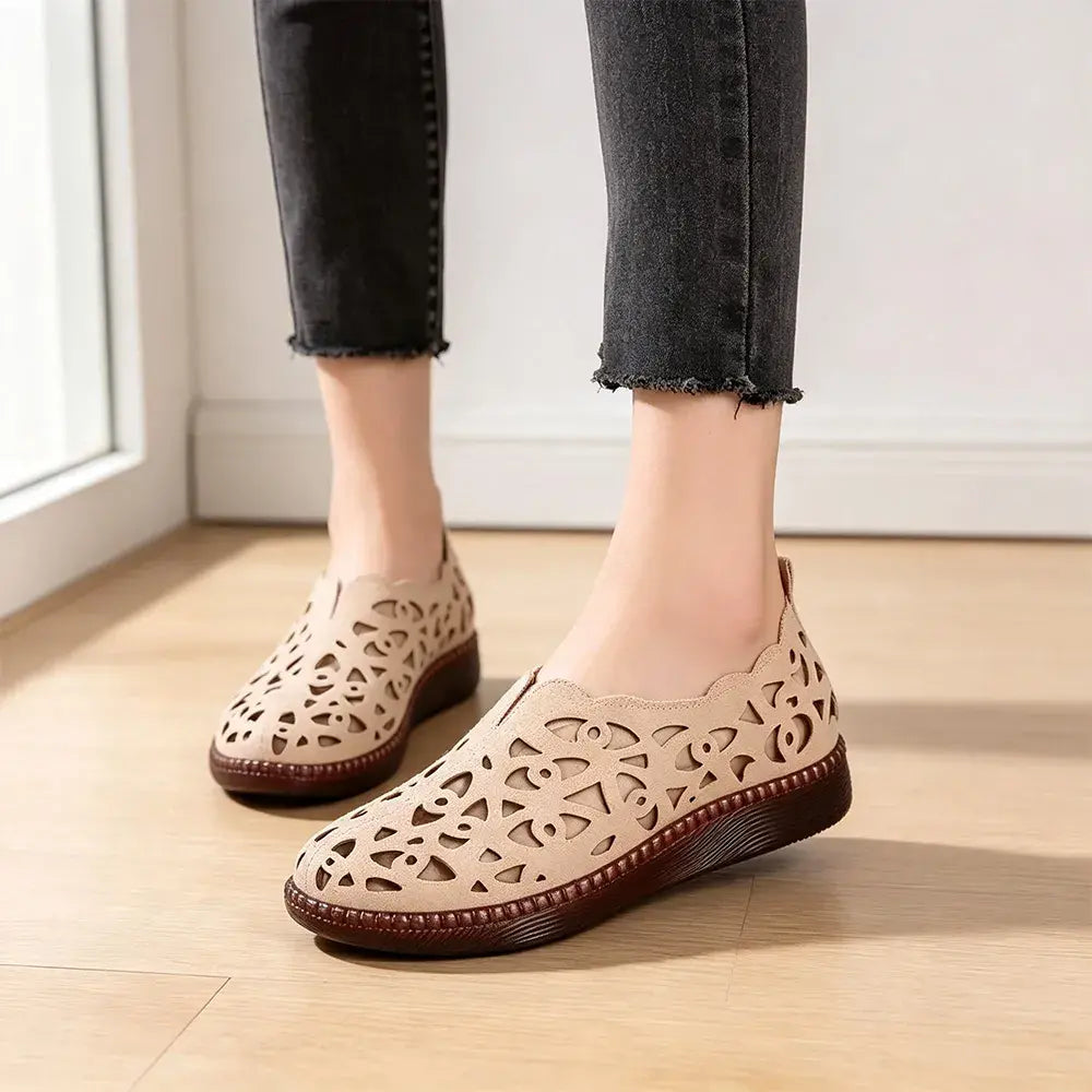 【35-42】Pantofi de damă retro retro respirabili cu vârf rotund