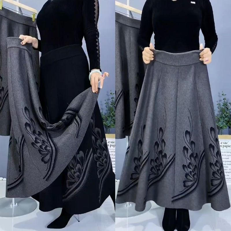 đđăS-3XLăPodzimnĂĄ a zimnĂĄ dĂĄmskĂĄ vlnÄnĂĄ suknÄ