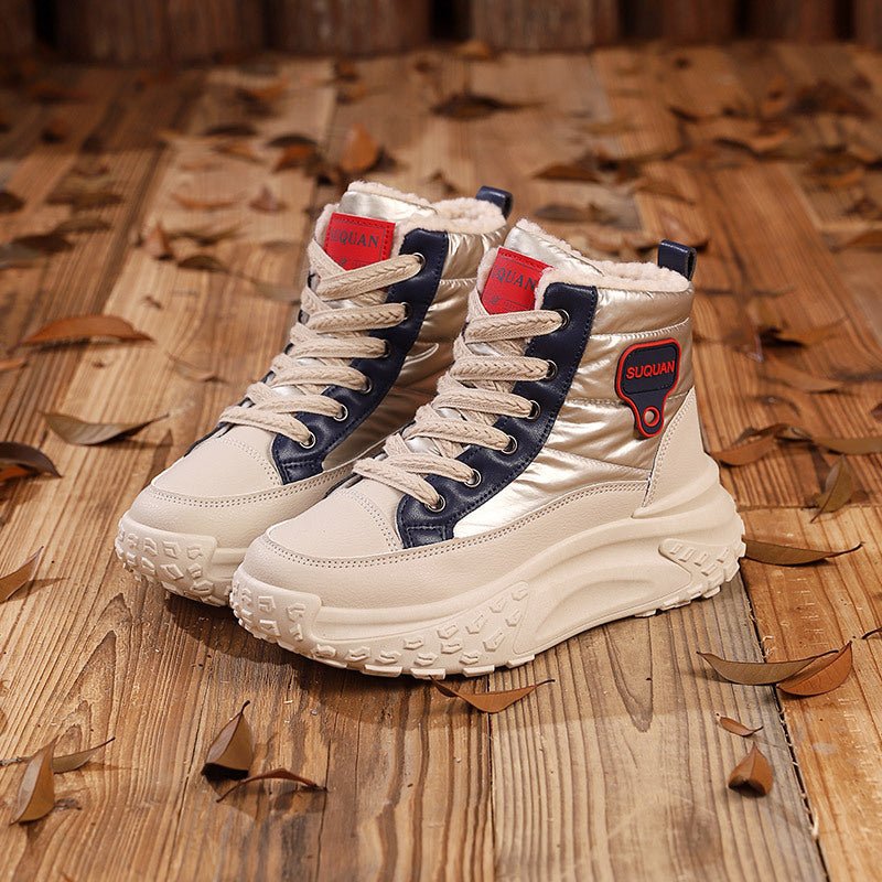 【35-40】Cizme de zăpadă înalte cu talpă groasă din catifea îngroșată de iarnă 3808127