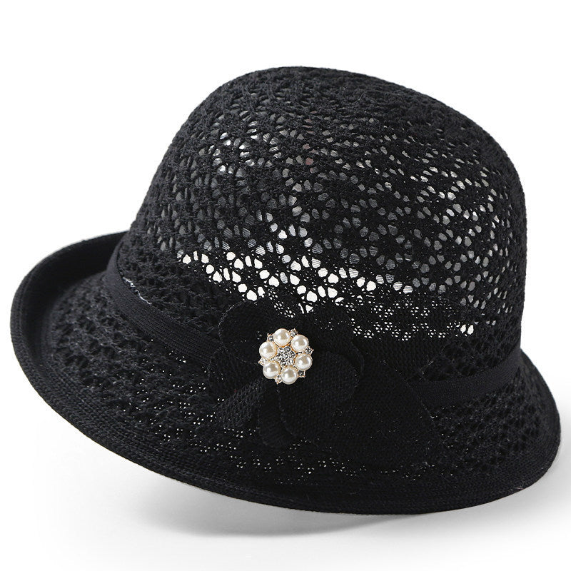 👒Pălărie de soare elegantă, cu design împletit ajurat, oferă protecție puternică împotriva razelor solare.