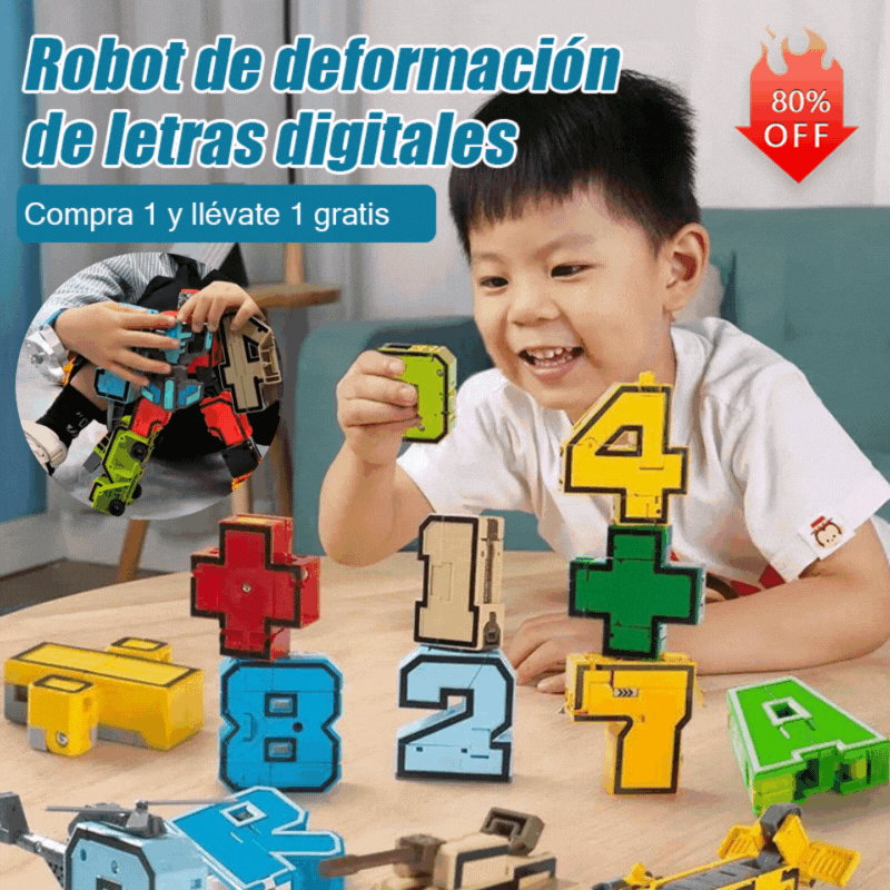 🔥🎁 Autobot de transformación alfanumérica,Juguetes educativos