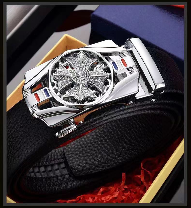 Curea pentru pantaloni cu cataramă automată pentru bărbați din piele naturală