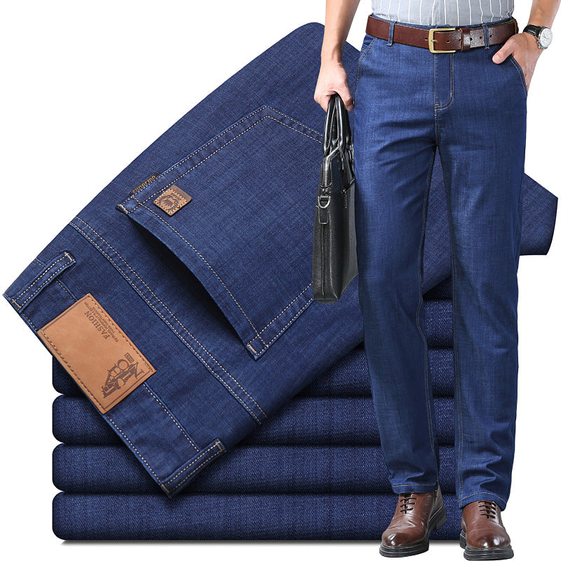 🔥👖【60-110 kg】Blugi bărbătești, simpli, casual, versatili, mărimi mari
