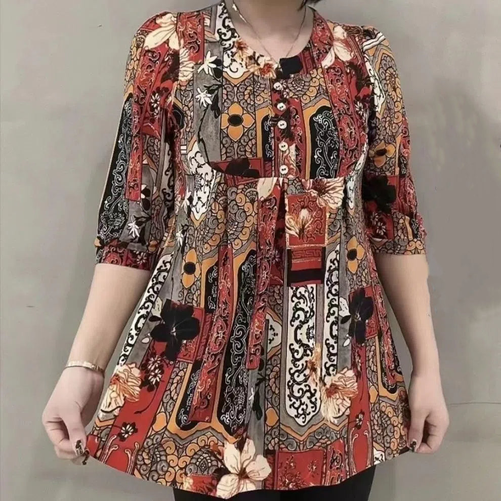 【REDUCERE 50%】🔥【XL-5XL】Bluză vară nouă din șifon super elastic mărime mare