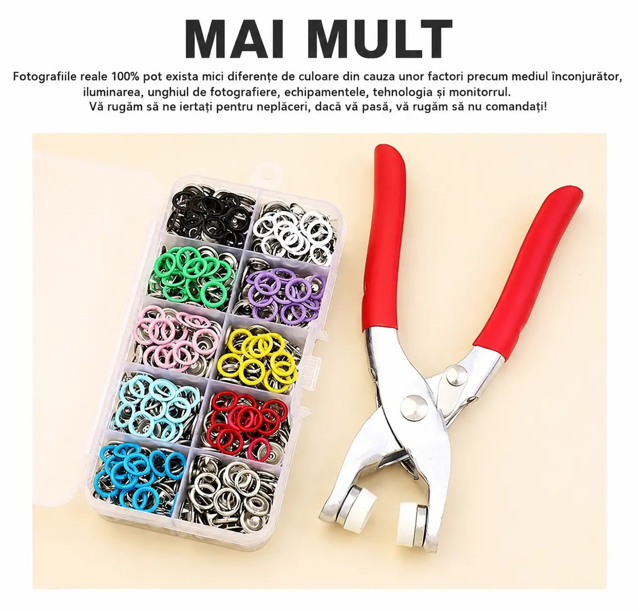 🔥 Set de 100 de capse metalice + clește manual fără cusut 🧵🔧