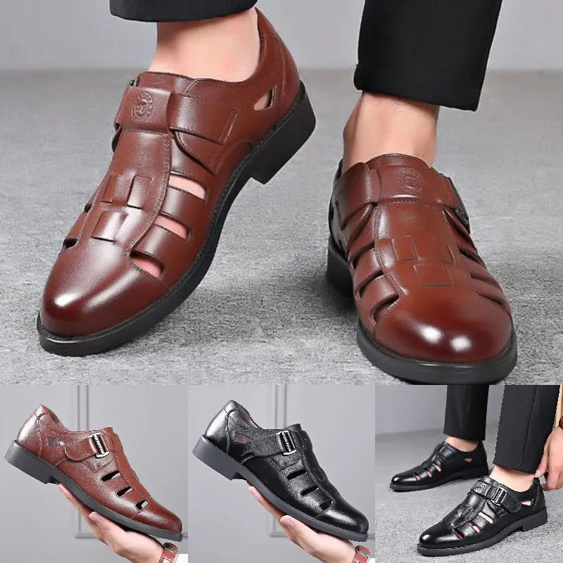 🔥 50% reducere💥【39-44】Sandale din piele pentru bărbați, la modă, 2026, potrivite pentru purtare zilnică