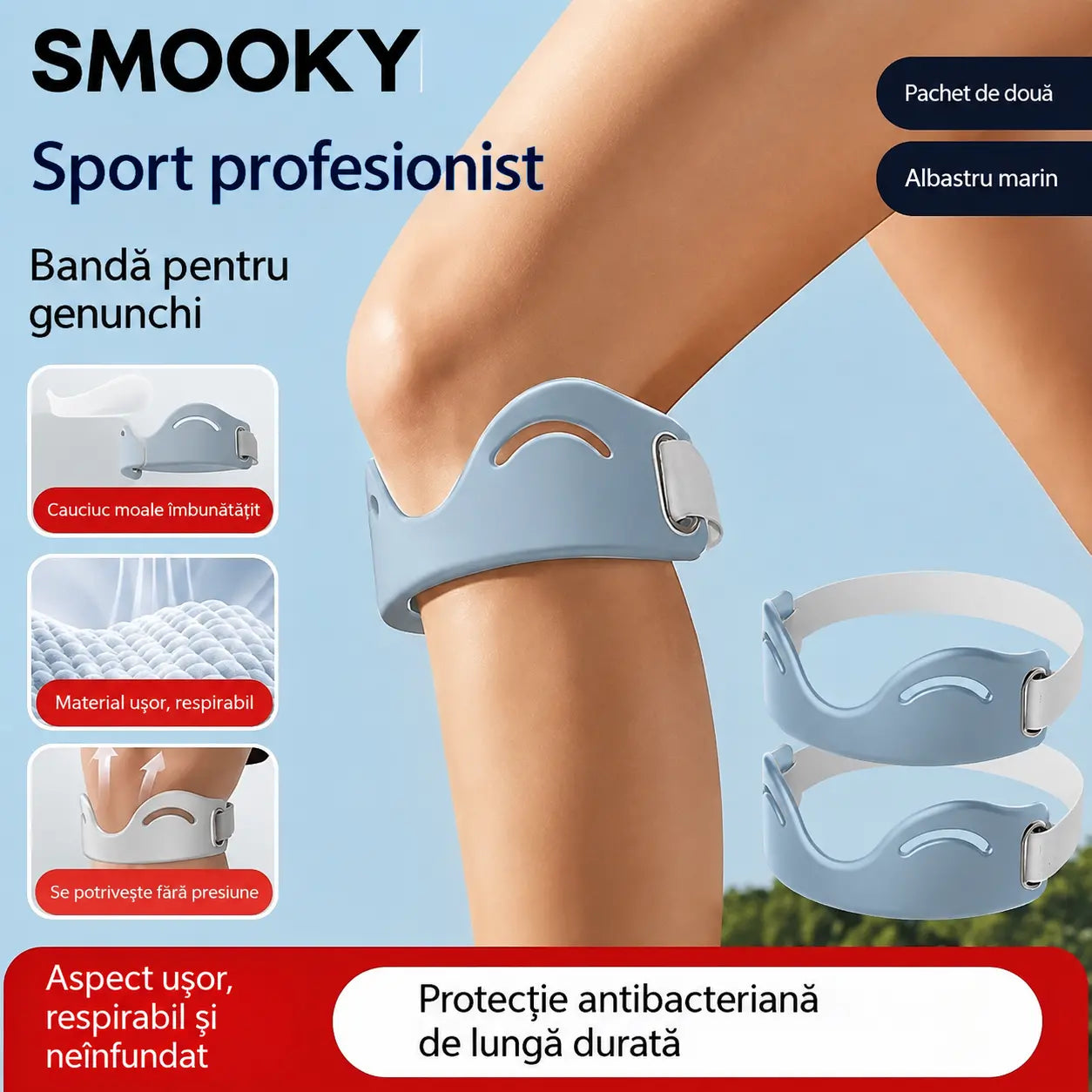 【Cumpără o pereche și primești încă una GRATIS】4 perechi la doar 149 RON 🩺 Bandă sport pentru genunchi 👉 Genunchiul are nevoie de timp. Această bandă îi oferă sprijinul necesar