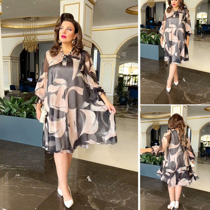 【30% OFF】【S-5XL】rochie imprimata moda dama