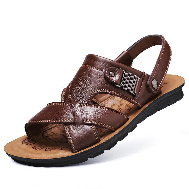 🔥💥【38-48】2026 Sandale casual din piele, la modă nouă, pentru bărbați