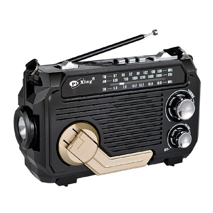 📟📶 Radio portabil de urgență, cu încărcare manuală și lanternă LED