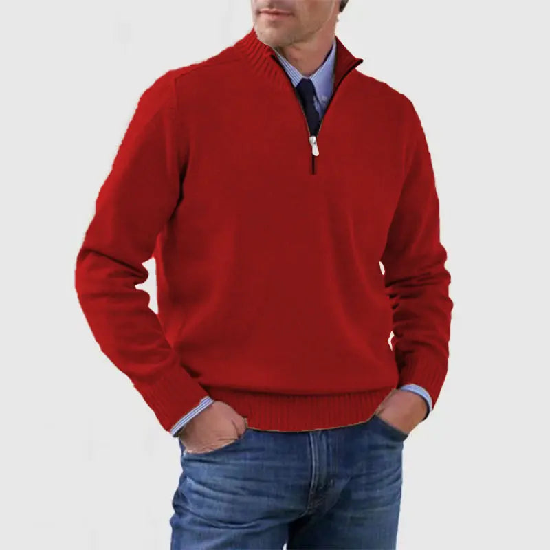 🎉【L-5XL】Pulover tricotat din cașmir pentru bărbați, stil casual, călduros și rezistent la frig