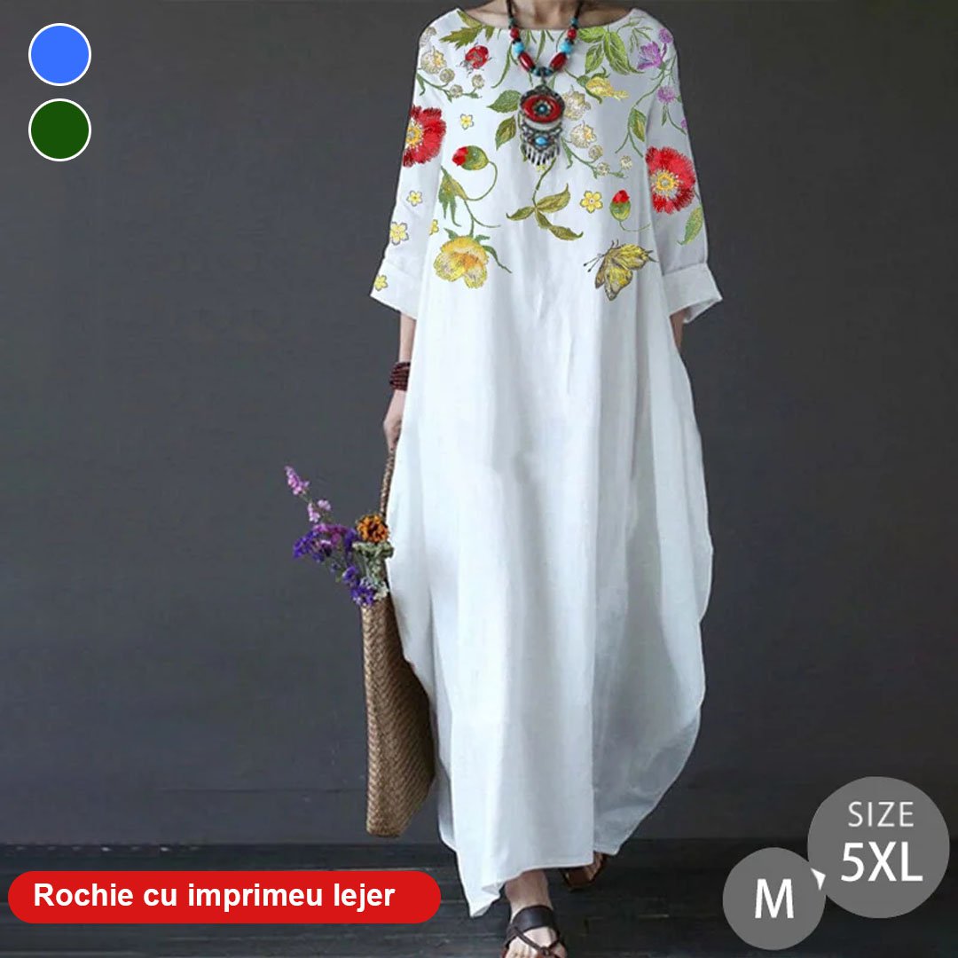 👗【S-5XL】Rochie cu imprimeu lejer