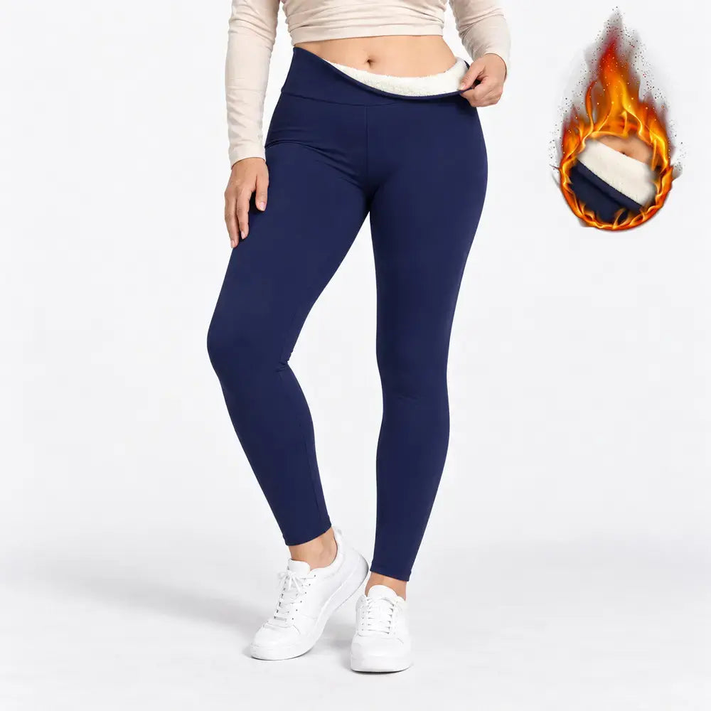 【S-2XL】Colanți termici de iarnă cu talie înaltă și efect modelator în zona abdomenului