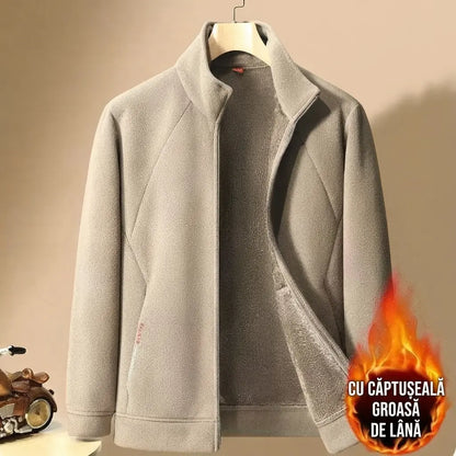 💥【M-5XL】Geacă bărbătească groasă din amestec de lână, cu finisaj tip piele întoarsă – Călduroasă și confortabilă, disponibilă în mărimi mari – Potrivită pentru toamnă și iarnă