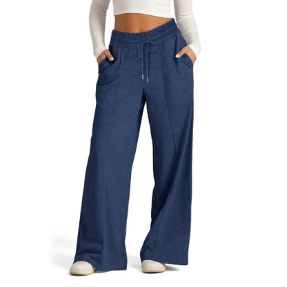 🎁Pantaloni de damă uni, cu talie subțire și croi larg🔥