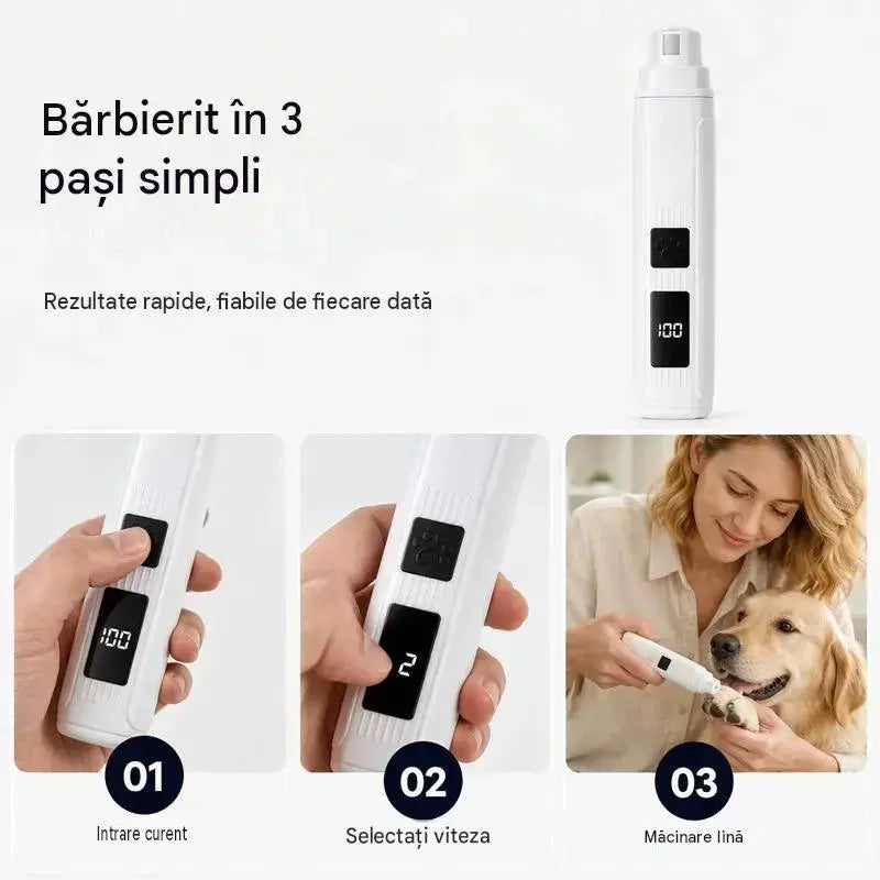 🐱🐶 Pilă electrică pentru unghiile animalelor de companie, cu indicator LED de alimentare
