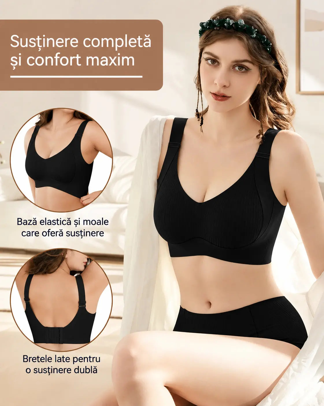 😍【Set de 4 bucăți】【M–3XL】Sutiene de damă fără cusături și fără armătură ❤️【40–95 kg】