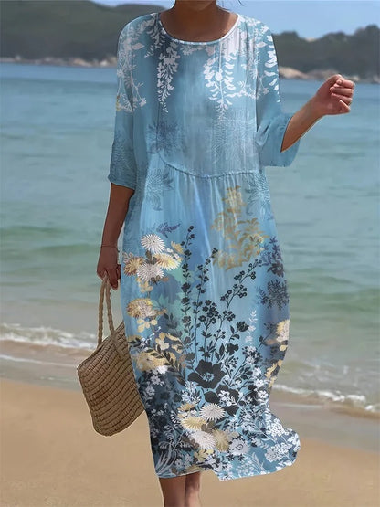 🔥Ofertă limitată în timp🔥【S-5XL】Rochie nouă de plajă, casual, cu imprimeu, pentru femei