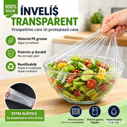 【1 pachet cu 300 de foi】🛡️ Folie alimentară cu acțiune antibacteriană – Protejează alimentele, ideală pentru bucătărie și frigider 🧴