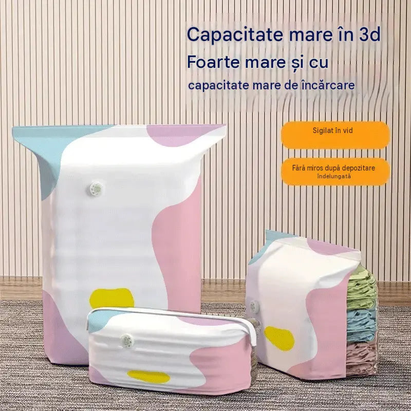 【Set 5 bucăți】Sac mare de depozitare sub vid, compresibil: fără pompă, etanș și ideal pentru economisirea spațiului în bagaje și acasă